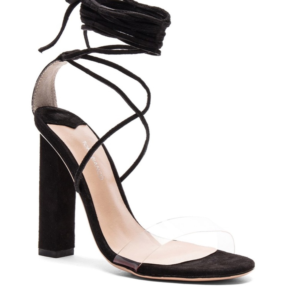 Tony Bianco Kendal Heel. Clear & Black kid suede